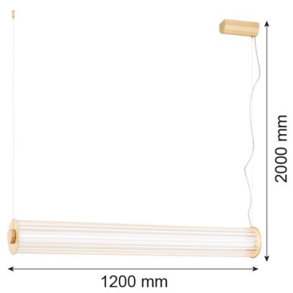 Argon 8624 - LED-kattokruunu johdossa HAMPTON LED/90W/230V 3000K 120 cm messinki