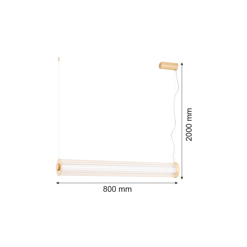 Argon 8627 - LED-kattokruunu johdossa HAMPTON LED/60W/230V 3000K 80 cm messinki