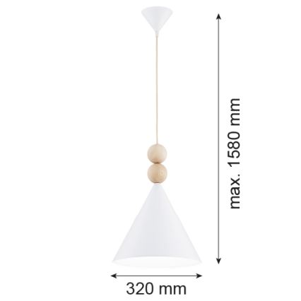 Argon 8632 - Kattokruunu johdossa KEGEL 1xE27/15W/230V valkoinen