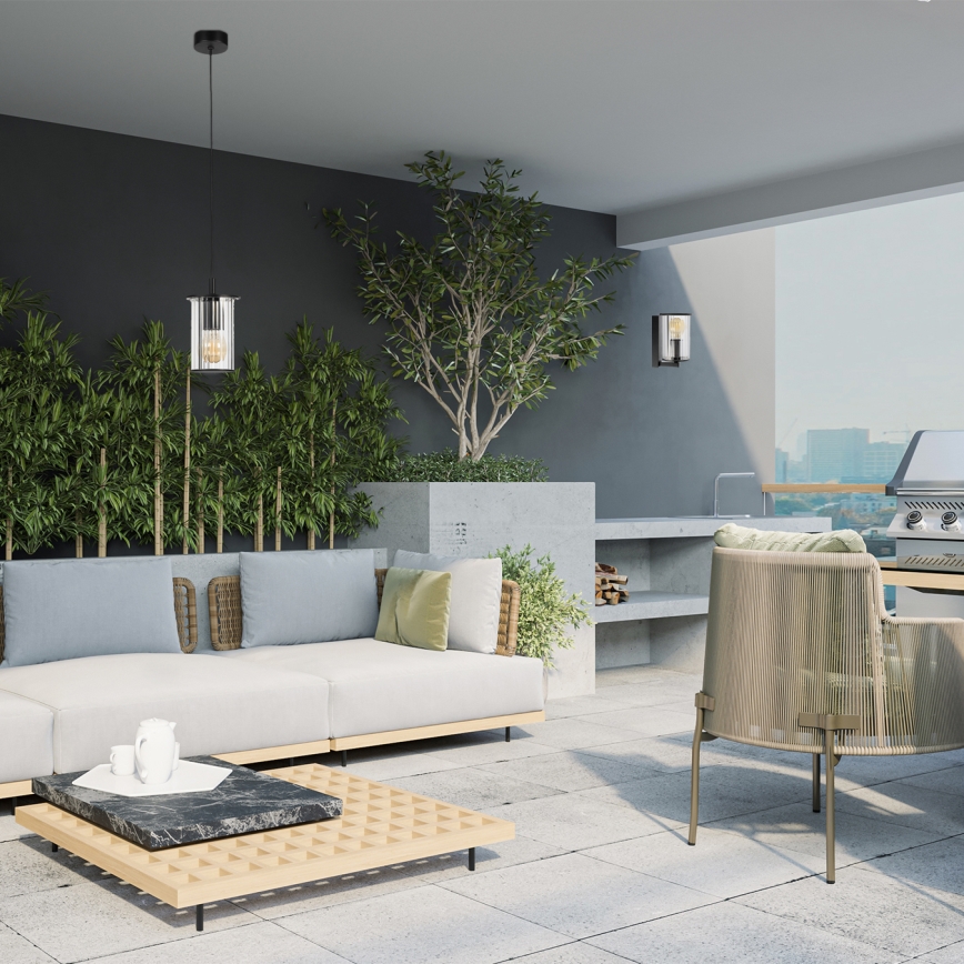 Argon 8748 - Ulkoseinävalaisin NORFOLK 1xE27/15W/230V IP44 musta