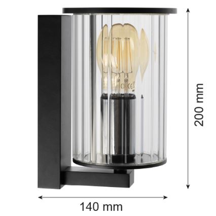 Argon 8748 - Ulkoseinävalaisin NORFOLK 1xE27/15W/230V IP44 musta