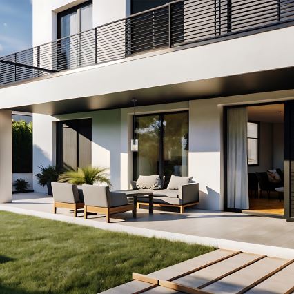 Argon 8751 - Ulkokattokruunu johdossa NORFOLK 1xE27/15W/230V IP44 musta