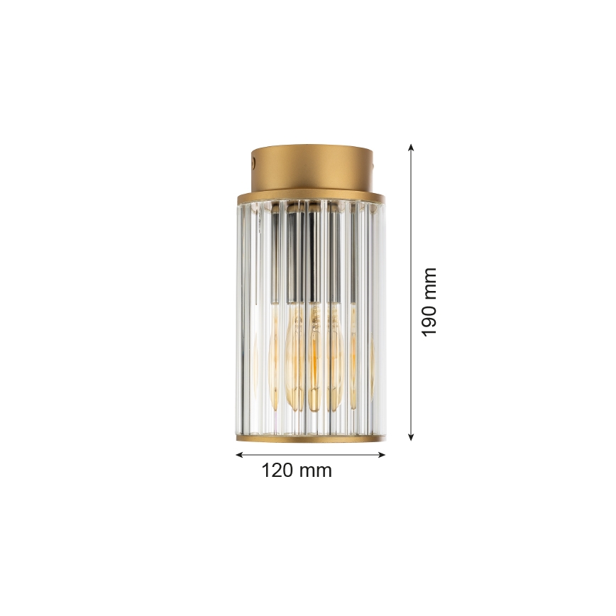 Argon 8774 - Ulkokattovalo NORFOLK 1xE27/15W/230V IP44 kulta