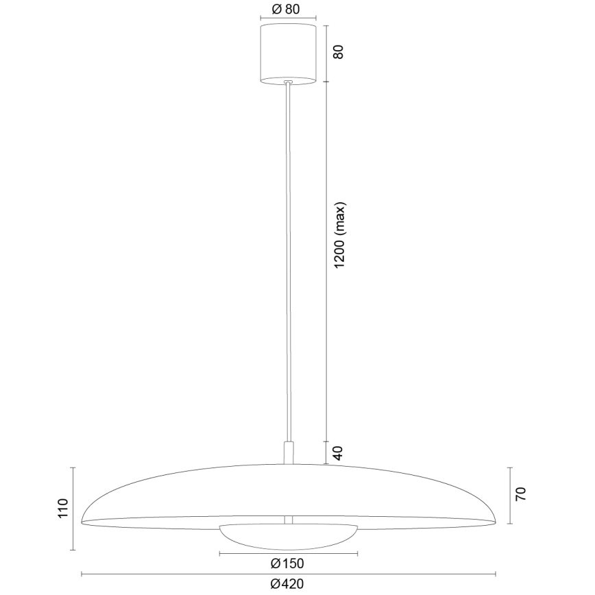 Argon 8868 - LED-riippuvalaisin kaapelilla BOLTON LED/12,5W/230V 3000K musta