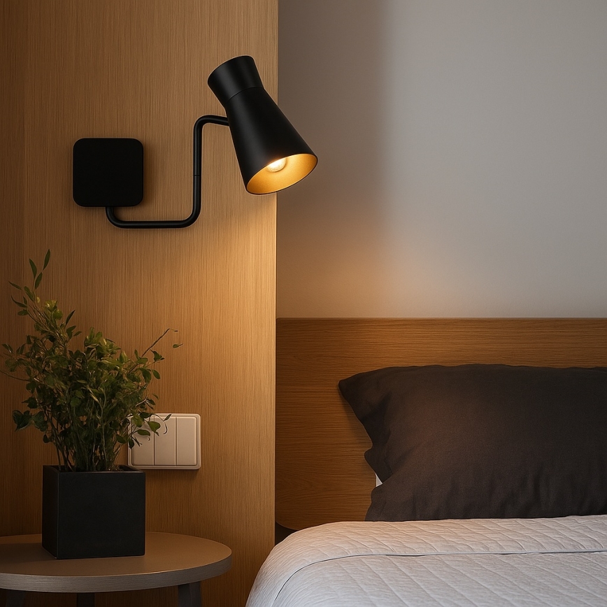 Argon 8880 - LORD-seinävalaisin 1xE14/7W/230V musta