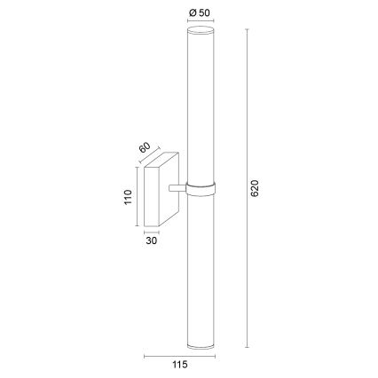 Argon 8925 - BATUMI LED-kylpyhuoneen peilivalaisin LED/24W/230V 3000K IP44 kiiltävä kromi