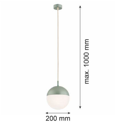 Argon 8999 - Ulkoinen riippuvalaisin johdolla LIV 1xE27/15W/230V IP44 vihreä