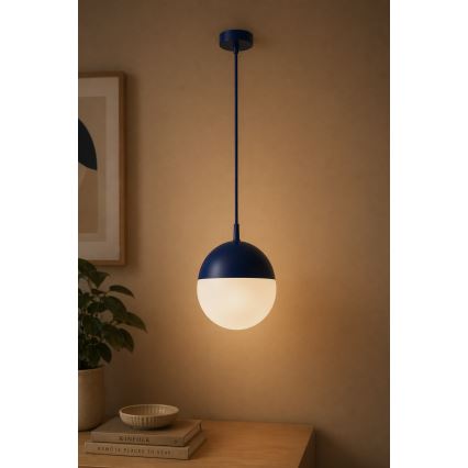 Argon 9000 - Ulkoriippuvalaisin vaijerilla LIV 1xE27/15W/230V IP44 sininen