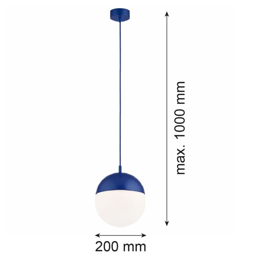 Argon 9000 - Ulkoriippuvalaisin vaijerilla LIV 1xE27/15W/230V IP44 sininen