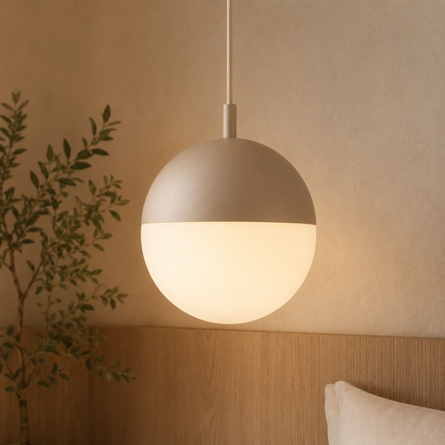 Argon 9001 - Ulkokäyttöinen riippuvalaisin vaijerilla LIV 1xE27/15W/230V IP44 beige