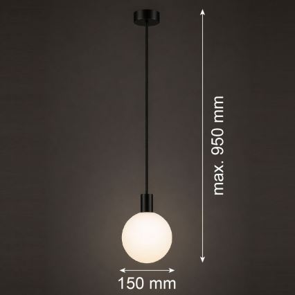 Argon 9005 - ORE ulkokäyttöön tarkoitettu riippuvalaisin kaapelilla, 1xG9/6W/230V IP44, musta