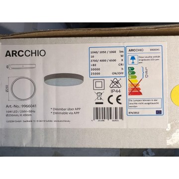 Arrchio - Himmennettävä LED-valaisin kylpyhuoneeseen FINN LED/10W/230V 2700/4000/6500K Wi-Fi Tuya IP44