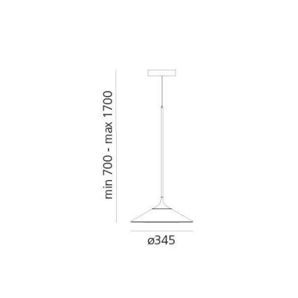 Artemide 0352030A - Himmennettävä LED-kattokruunu johdossa ORSA LED/20W/230V 3000K halkaisija 24,5 cm