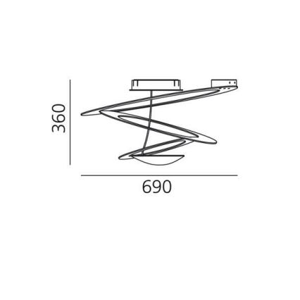 Artemide 1255110A - Himmennettävä LED-kattovalaisin PIRCE LED/44W/230V 3000K valkoinen