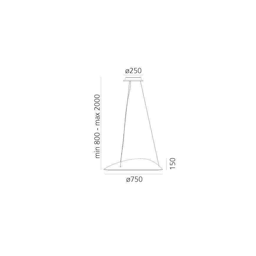 Artemide 1401010APP - Himmennettävä LED-kattokruunu johdossa AMELUNA LED/41W/230V 3000K