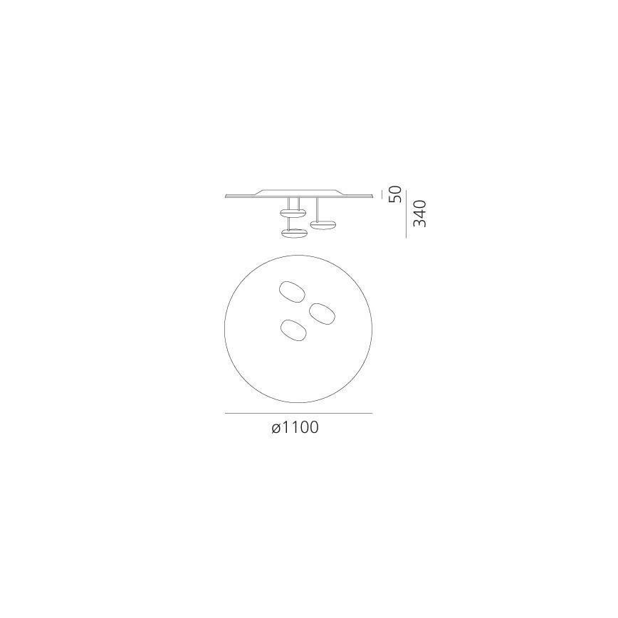 Artemide 1474110A - Himmennettävä LED-kattovalaisin DROPLET LED/87W/230V 3000K