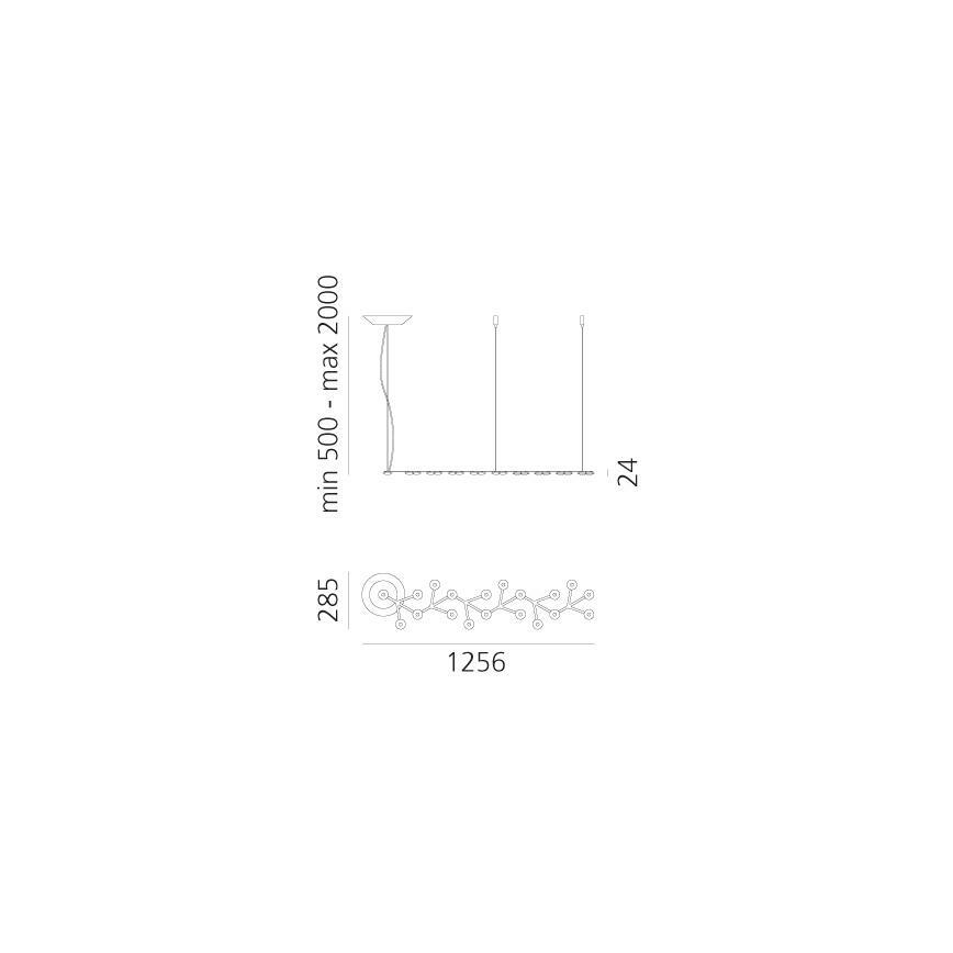 Artemide 1578050APP - Himmennettävä LED-kattokruunu johdossa NET LED/45W/230V 3000K