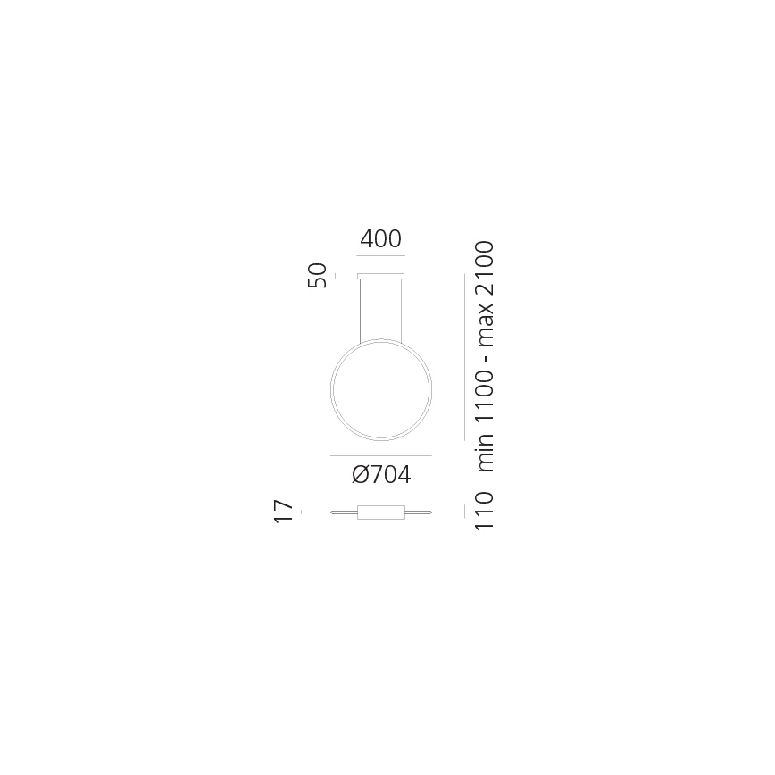 Artemide 1992230IN1APP - Himmennettävä LED-kattokruunu johdossa DISCOVERY LED/42W/230V 2700K musta