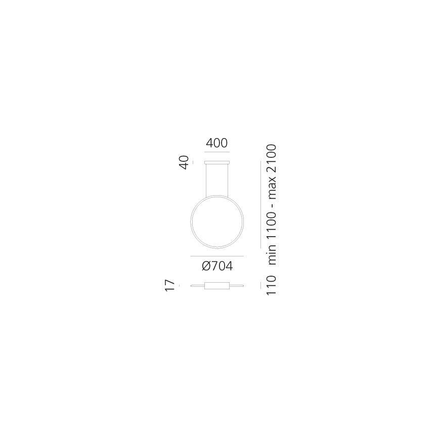 Artemide 1992330APP - LED RGBW Himmennettävä kattokruunu johdossa DISCOVERY LED/42W/230V 2700-6500K musta