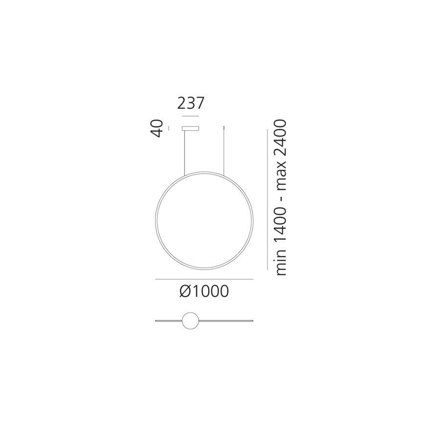 Artemide 1993060APP - Himmennettävä LED-kattokruunu johdossa DISCOVERY LED/60W/230V 3000K pronssi