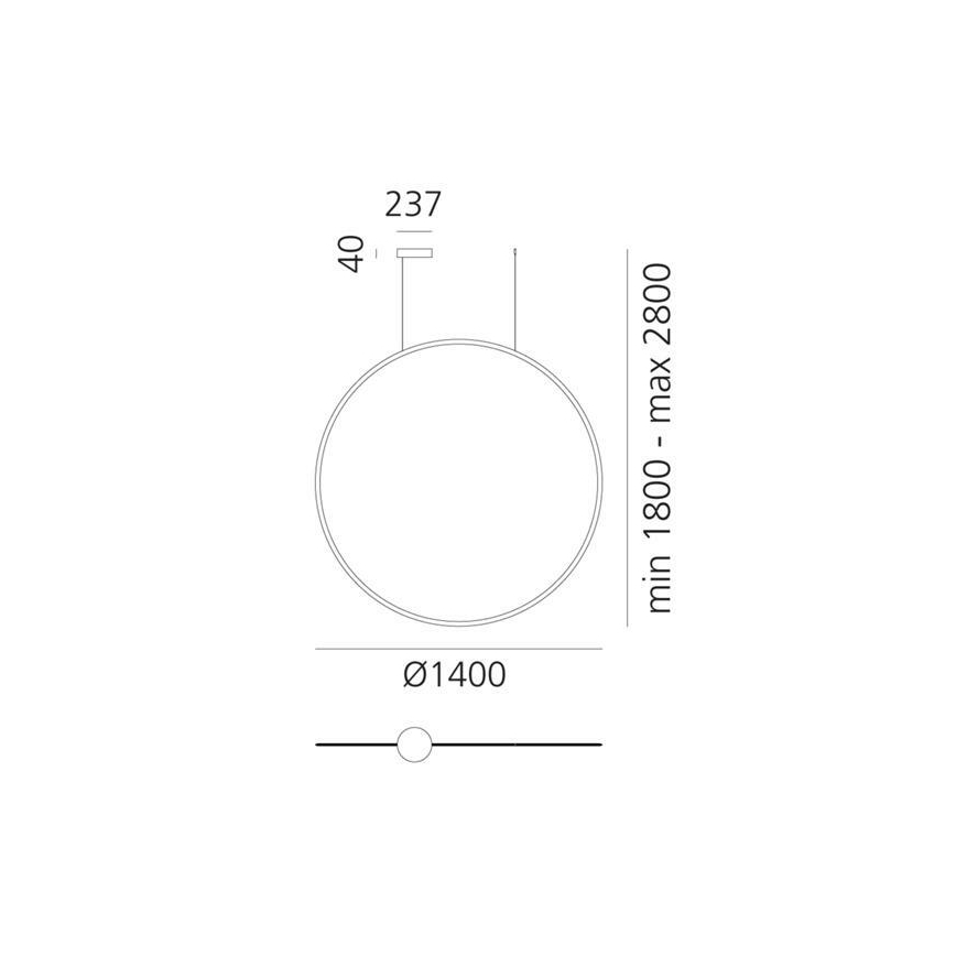 Artemide 1994030APP - Himmennettävä LED-kattokruunu johdossa DISCOVERY LED/80W/230V 3000K musta