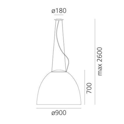 Artemide A242900 - Kattokruunu johdossa NUR 2xR7s/11W/230V antrasiitti