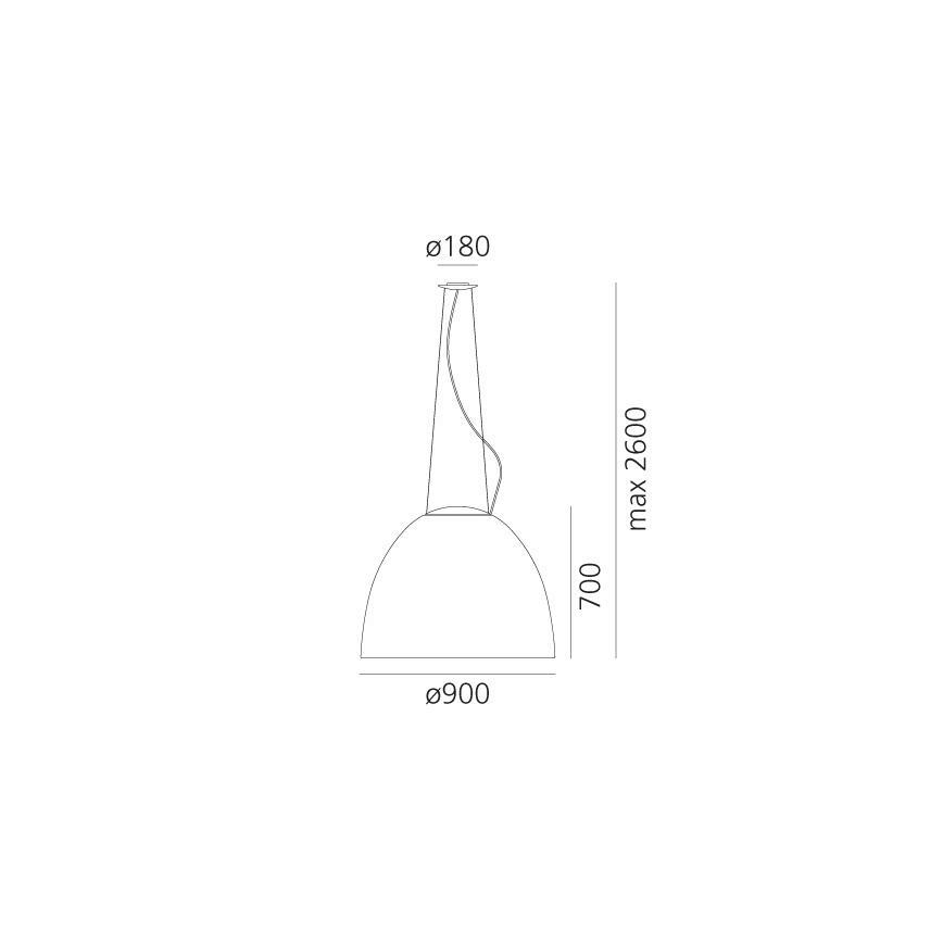 Artemide A242900 - Kattokruunu johdossa NUR 2xR7s/11W/230V antrasiitti