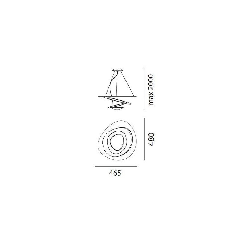 Artemide AR 1249010A - LED himmennettävä riippuvalaisin kaapelilla PIRCE MICRO LED/27W/230V
