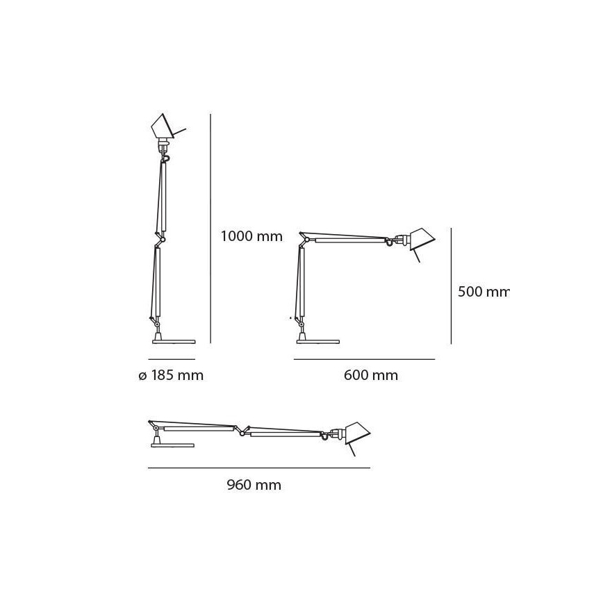 Artemide AR A015100+AR A003900 Setti - himennettävä LED-pöytälamppu TOLOMEO MIDI LED/9W/230V
