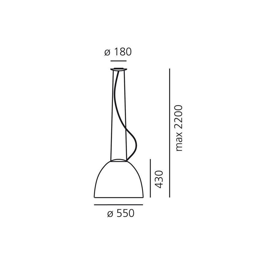 Artemide AR A242100 - Kattokruunu johdossa NUR 1xE27/205W/230V