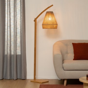 Atmosphera - Lattialamppu PALM 1xE27/60W/230V bambu/hamppu