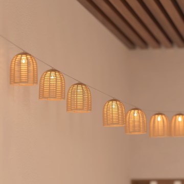 Atmosphera - LED-aurinkokäyttöinen koristevalosarja AIA 10xLED 3,35m IP44 lämminvalkoinen 1500 mAh