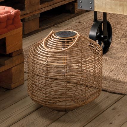 Atmosphera - LED aurinkokäyttöinen lamppu CUBA LED/1,2V 800 mAh IP44 rottinki