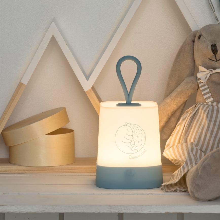 Atmosphera - LED-kosketuksella ohjattava lasten ladattava yövalo RABBIT LED/3,7V 1200 mAh harmaa