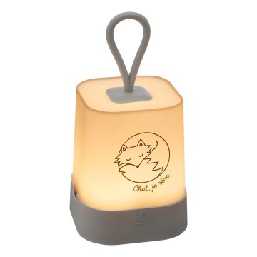 Atmosphera - LED-kosketuksella ohjattava lasten ladattava yövalo RABBIT LED/3,7V 1200 mAh harmaa