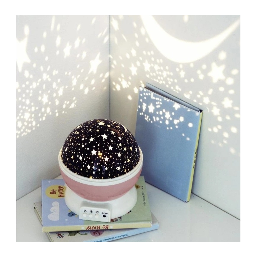 Atmosphera - LED lastenprojektori 3xAA vaaleanpunainen