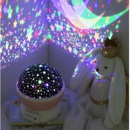 Atmosphera - LED lastenprojektori 3xAA vaaleanpunainen