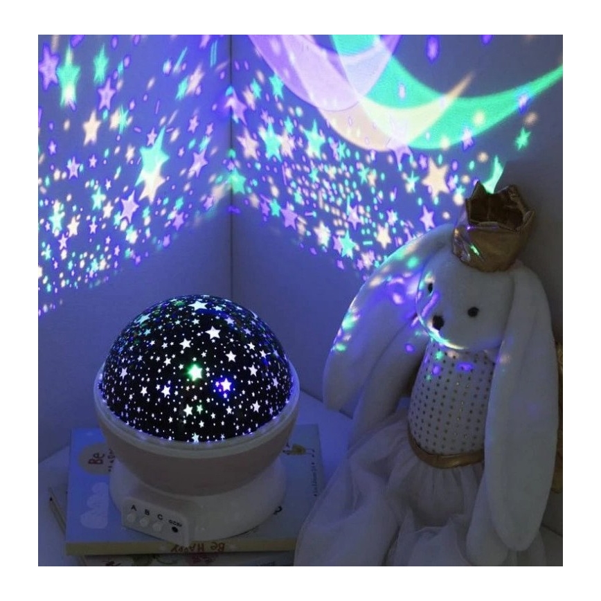 Atmosphera - LED lastenprojektori 3xAA vaaleanpunainen