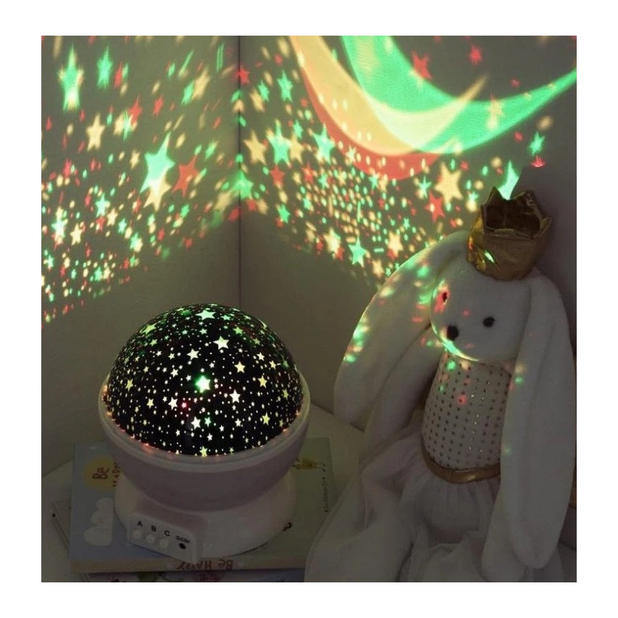 Atmosphera - LED lastenprojektori 3xAA vaaleanpunainen