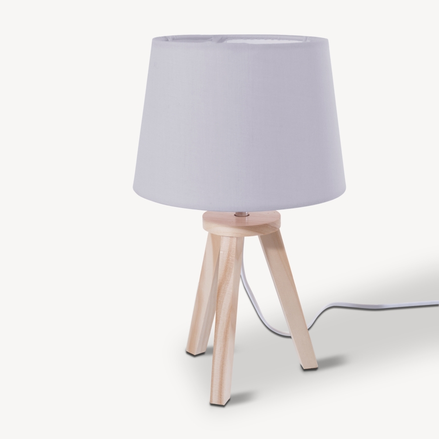 Atmosphera - Pöytälamppu TRIPOD 1xE14/40W/230V mänty/harmaa