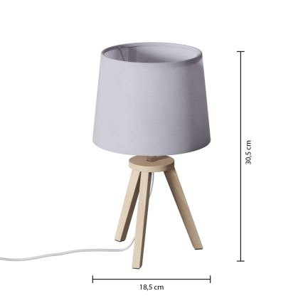 Atmosphera - Pöytälamppu TRIPOD 1xE14/40W/230V mänty/harmaa