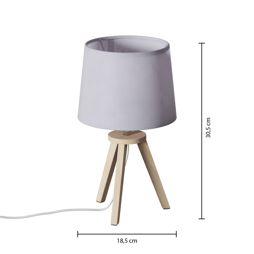 Atmosphera - Pöytälamppu TRIPOD 1xE14/40W/230V mänty/harmaa