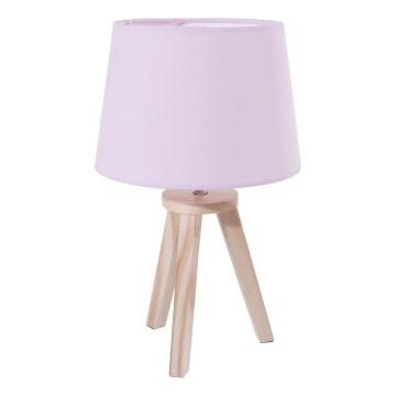 Atmosphera - Pöytävalaisin TRIPOD 1x E14/40W/230V mänty/vaaleanpunainen