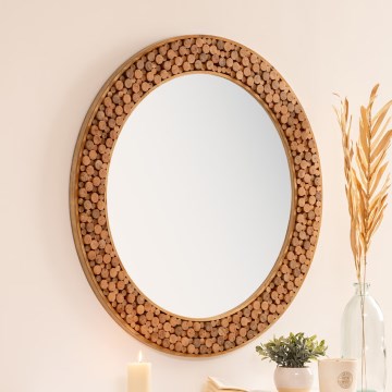 Atmosphera - Seinäpeili ANOKI halkaisija 99 cm eukalyptus