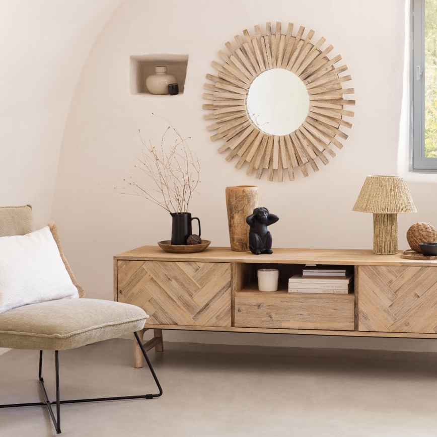 Atmosphera - Seinäpeili MANON halkaisija 88 cm jalokuusi