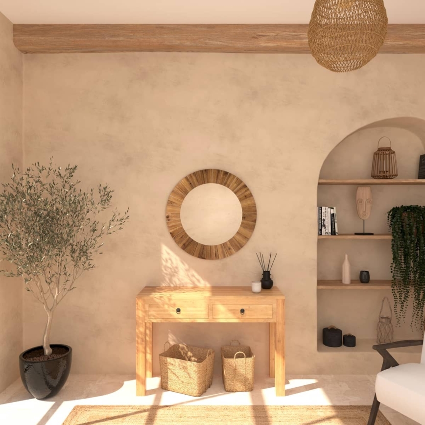 Atmosphera - Seinäpeili PAMELA halkaisija 83 cm jalokuusi