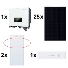 Aurinkoenergiasarja SOFAR Solar - 10kWp RISEN Full Black + 10kW SOFAR Hybridimuuntaja 3p +10,24 kWh akku