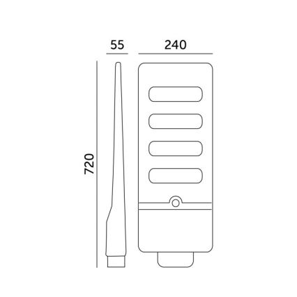 Himmennettävä LED-aurinkokatuvalaisin anturilla URBI LED/11W/3,2V 6500K 15000 mAh IP54 + kaukosäädin