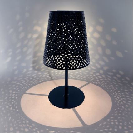 Aurinkokäyttöinen LED-pöytävalaisin LUVETRA LED/1xAA 4000K IP44 200 mAh musta