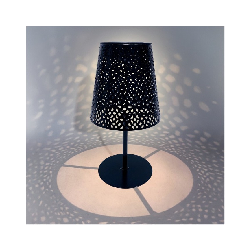 Aurinkokäyttöinen LED-pöytävalaisin LUVETRA LED/1xAA 4000K IP44 200 mAh musta